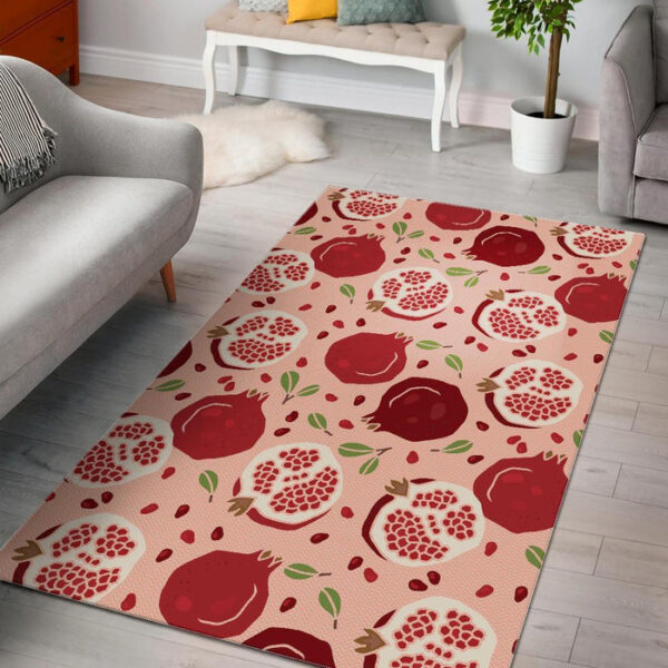 Pomegranate Pattern Print Sillvela Area Rug