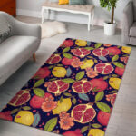 Pomegranate Print Pattern Sillvela Area Rug