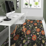 Poppy Floral Print Sillvela Area Rug