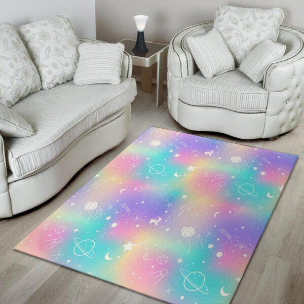 Print Holographic Sillvela Area Rug