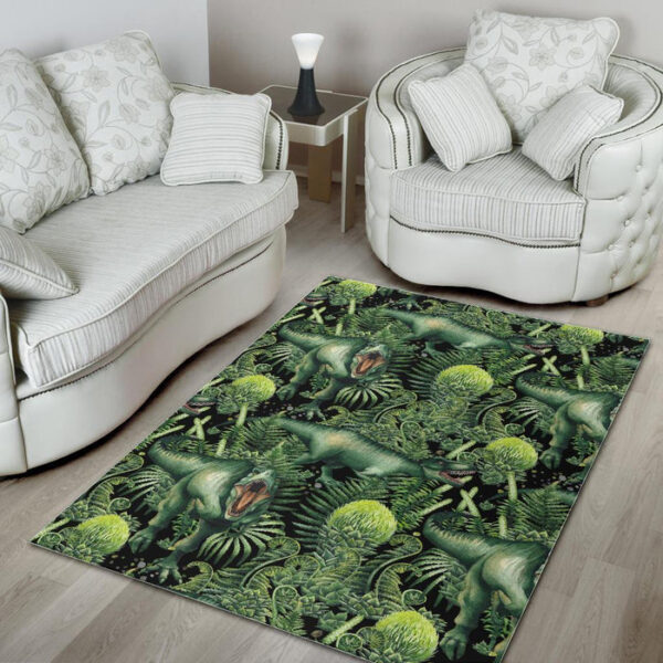 Print Pattern Dinosaur T rex Sillvela Area Rug