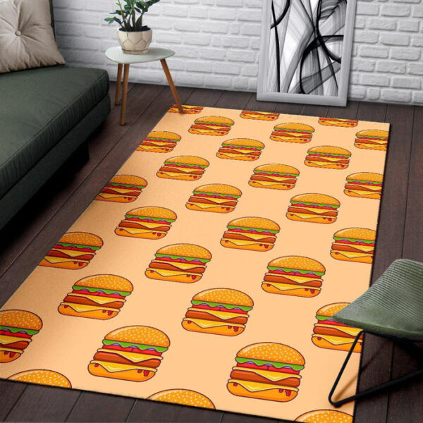 Print Pattern Hamburger Sillvela Area Rug