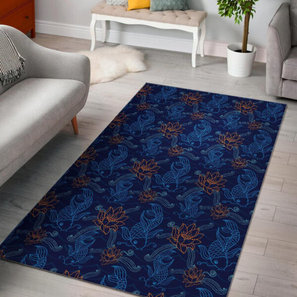 Print Pattern Koi Fish Sillvela Area Rug