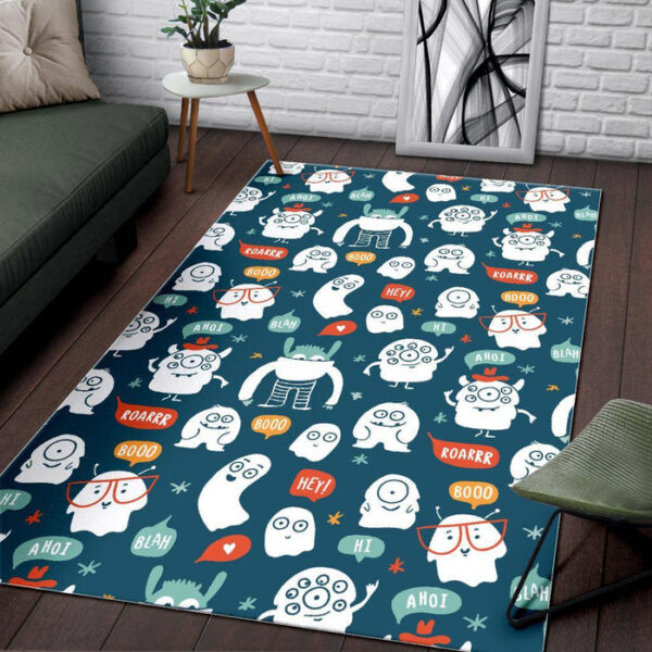 Print Pattern Monster Sillvela Area Rug