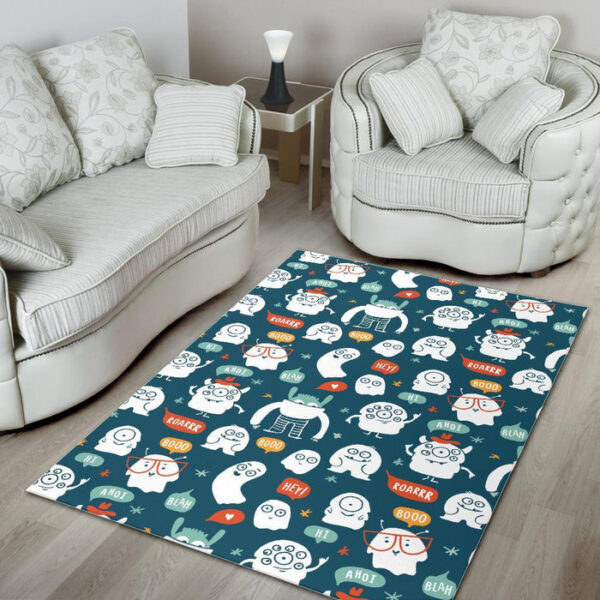 Print Pattern Monster Sillvela Area Rug
