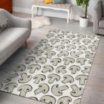 Print Pattern Mushroom Sillvela Area Rug