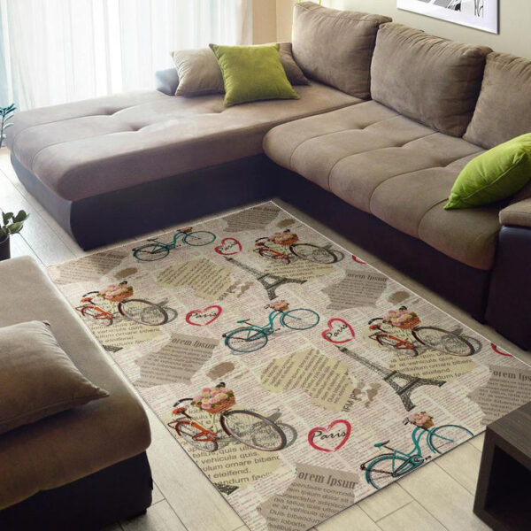 Print Pattern Newspaper Sillvela Area Rug