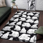 Print Pattern Polar Bear Sillvela Area Rug