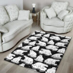 Print Pattern Polar Bear Sillvela Area Rug