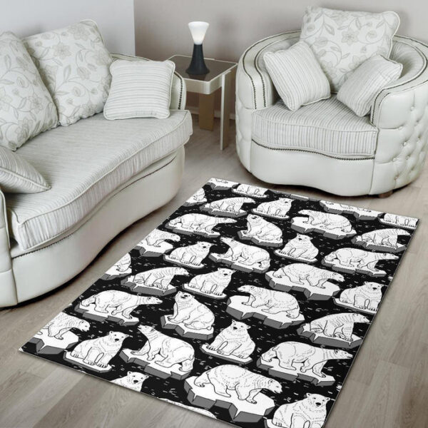 Print Pattern Polar Bear Sillvela Area Rug