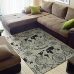 Print Pattern World Map Sillvela Area Rug