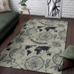 Print Pattern World Map Sillvela Area Rug