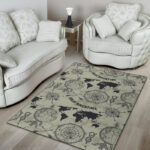 Print Pattern World Map Sillvela Area Rug