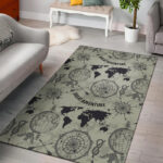 Print Pattern World Map Sillvela Area Rug