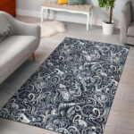 Psychedelic Compass Pattern Print Sillvela Area Rug