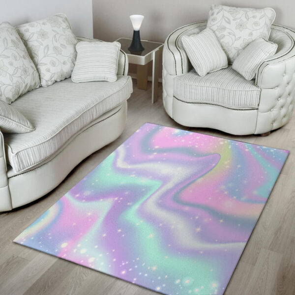 Psychedelic Holographic Sillvela Area Rug