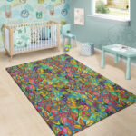 Psychedelic Jungle Forest Floral Sillvela Area Rug