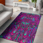 Psychedelic Trippy Doodle Sillvela Area Rug