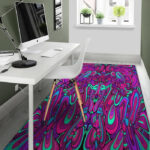 Psychedelic Trippy Doodle Sillvela Area Rug