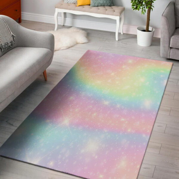 Psychedelic Trippy Holographic Sillvela Area Rug