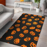 Pumpkin Halloween Pattern Print Sillvela Area Rug