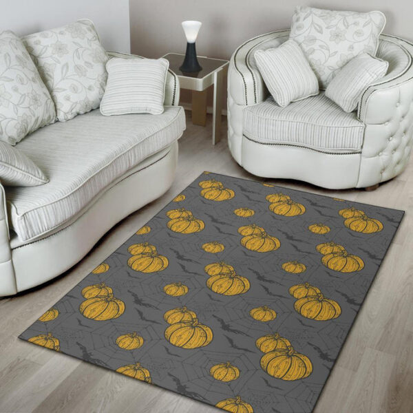 Pumpkin Pattern Print Sillvela Area Rug