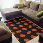 Pumpkin Print Pattern Sillvela Area Rug