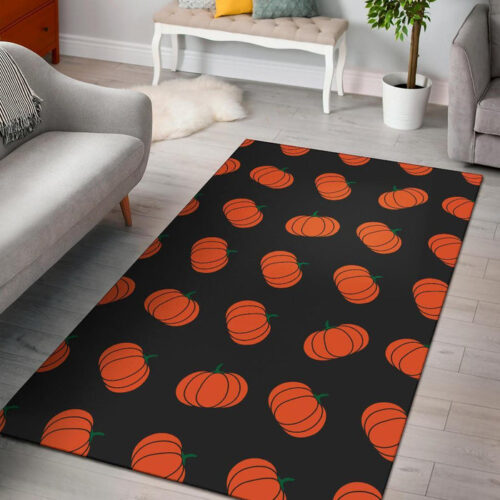 Pumpkin Print Pattern Sillvela Area Rug