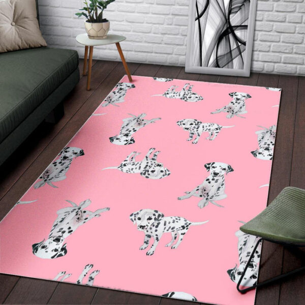 Puppy Dog Dalmatian Pattern Print Sillvela Area Rug