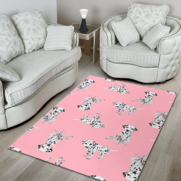 Puppy Dog Dalmatian Pattern Print Sillvela Area Rug