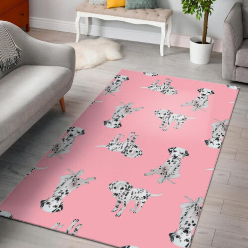 Puppy Dog Dalmatian Pattern Print Sillvela Area Rug