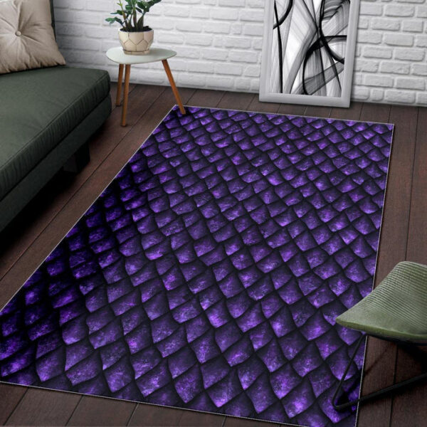 Purple Egg Skin Dragon Pattern Print Sillvela Area Rug