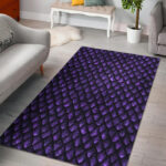 Purple Egg Skin Dragon Pattern Print Sillvela Area Rug