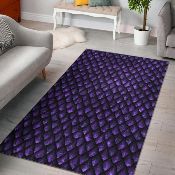 Purple Egg Skin Dragon Pattern Print Sillvela Area Rug