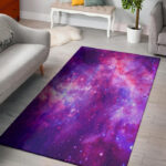 Purple Galaxy Space Sillvela Area Rug