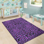 Purple Leopard Sillvela Area Rug