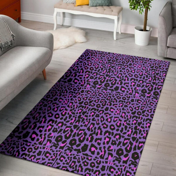 Purple Leopard Sillvela Area Rug