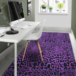 Purple Leopard Sillvela Area Rug