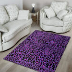 Purple Leopard Sillvela Area Rug