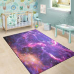 Purple Nebula Galaxy Space Sillvela Area Rug