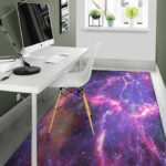 Purple Nebula Galaxy Space Sillvela Area Rug