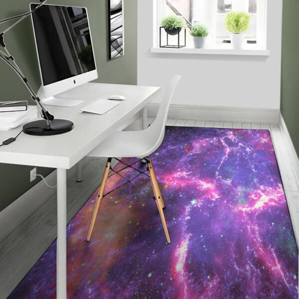 Purple Nebula Galaxy Space Sillvela Area Rug