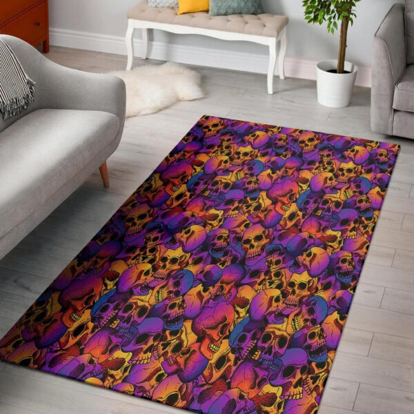 Purple Skull Sillvela Area Rug