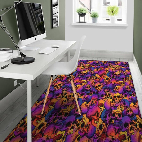 Purple Skull Sillvela Area Rug