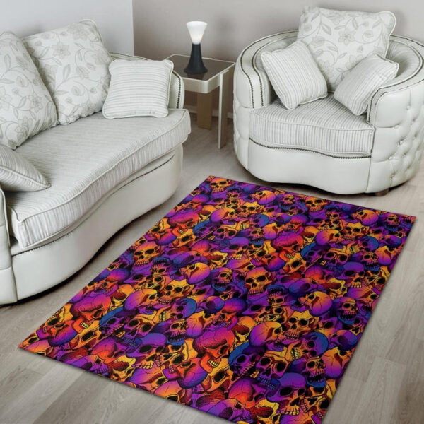 Purple Skull Sillvela Area Rug