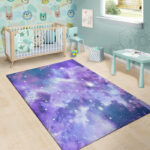Purple Universe Galaxy Sillvela Area Rug