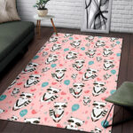 Raccoon Pattern Print Sillvela Area Rug