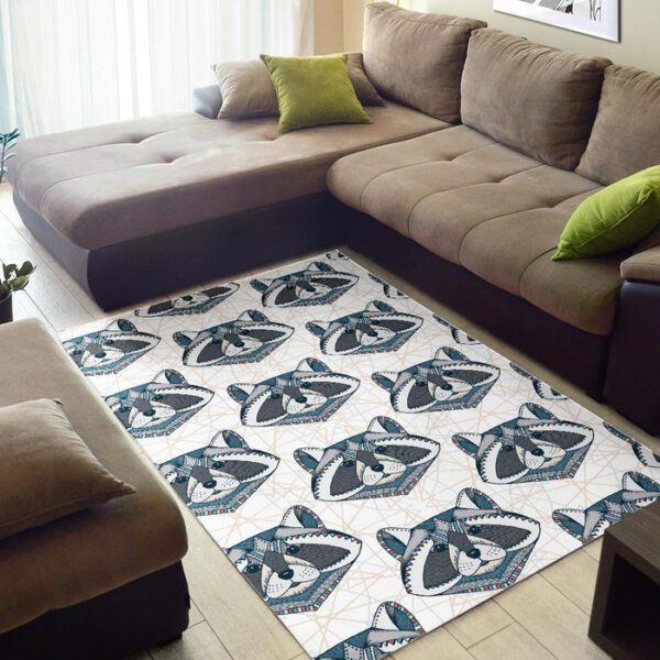Raccoon Print Pattern Sillvela Area Rug