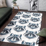 Raccoon Print Pattern Sillvela Area Rug
