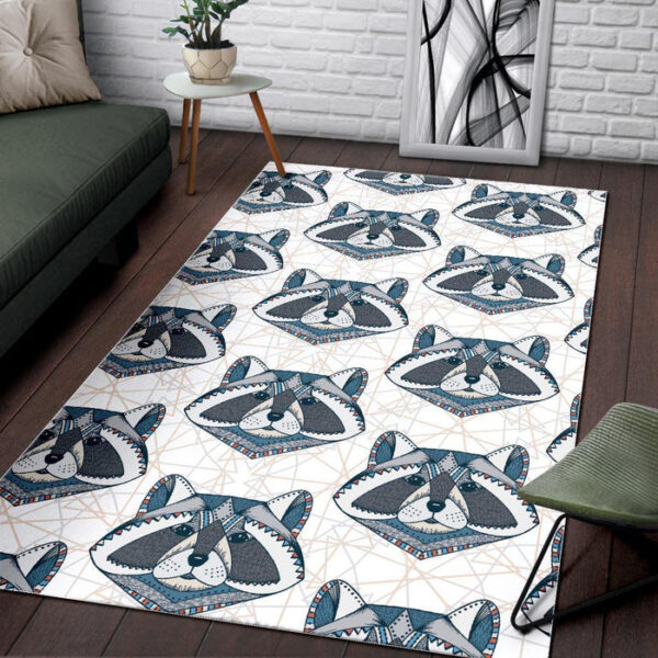 Raccoon Print Pattern Sillvela Area Rug